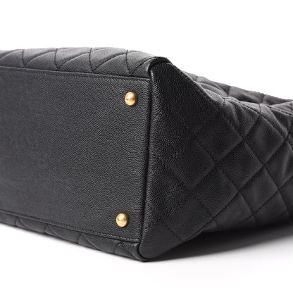 Chanel Caviar Quilted Large Coco Handle Shopping Tote Black 10 of 11