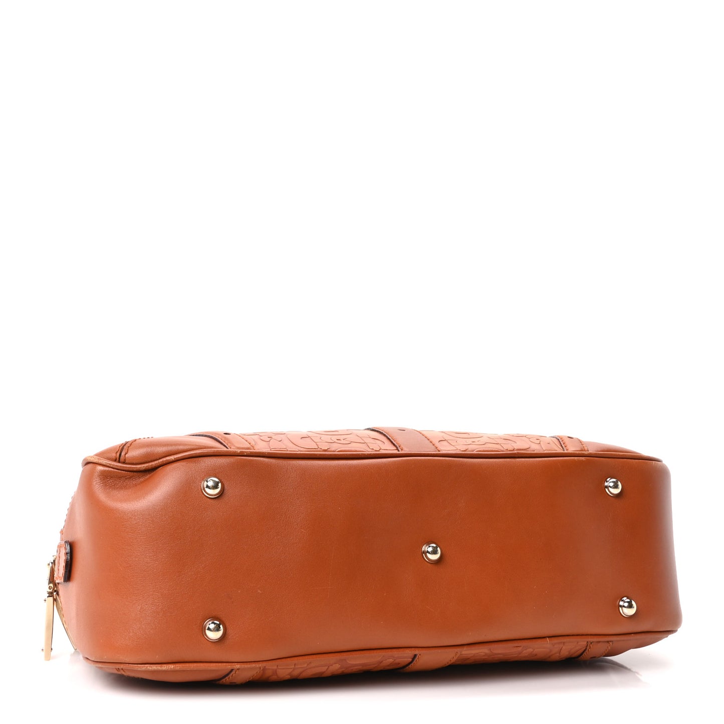 Calfskin Horsebit Glam Boston Tote Orange