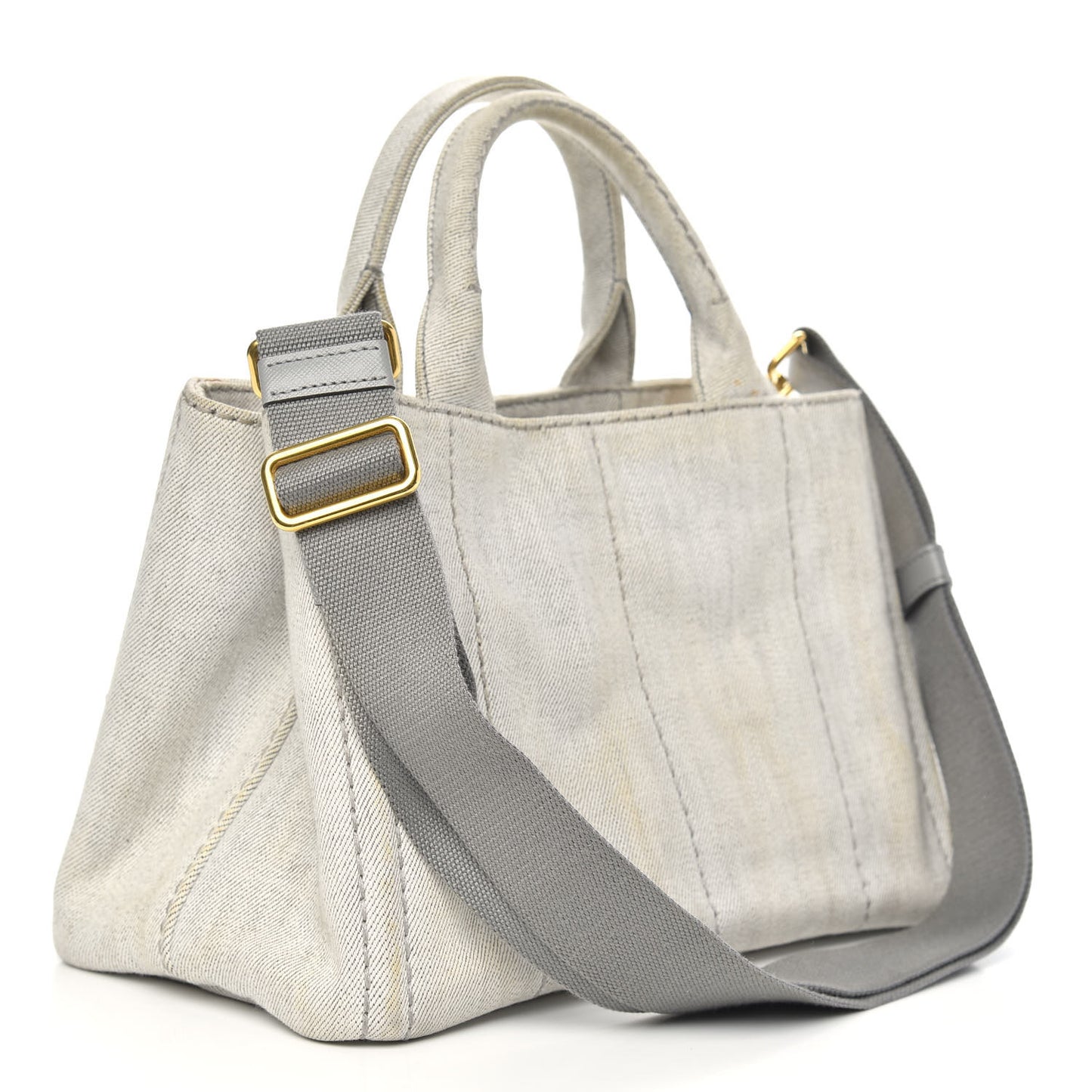 Denim Small Logo Tote Bianco