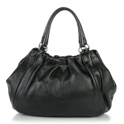 Prada Deerskin Shoulder Bag Black 1 of 8