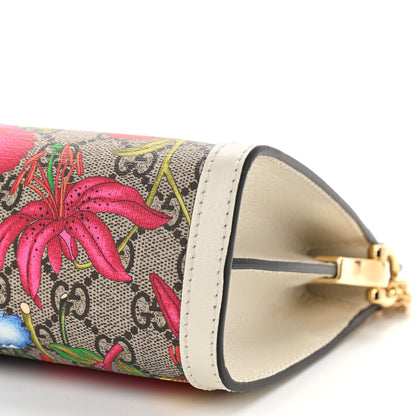 Gucci GG Supreme Monogram Flora Web Small Ophidia Chain Shoulder Bag White 10 of 11