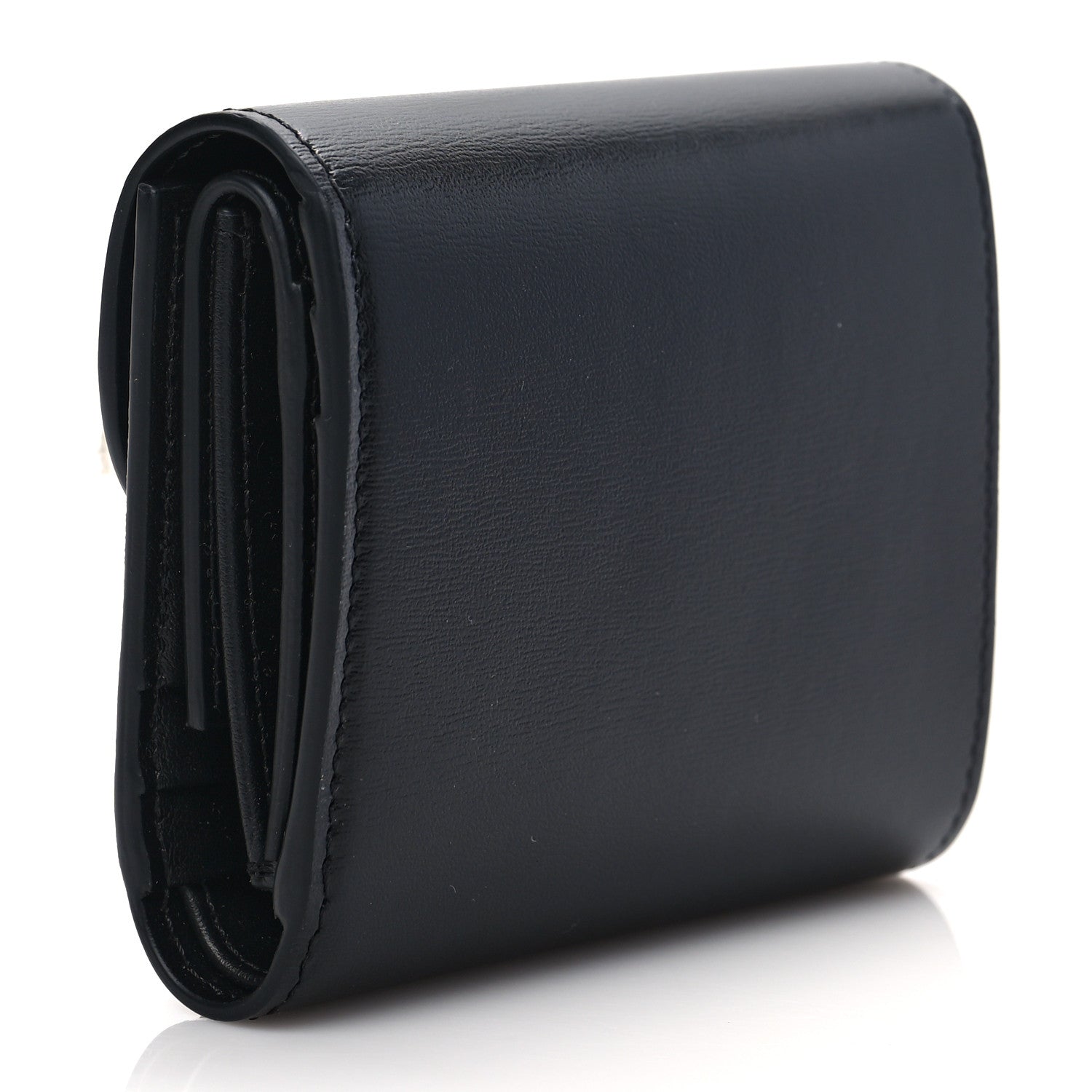 Celine Shiny Smooth Lambskin Small Triomphe Wallet Black 3 of 7