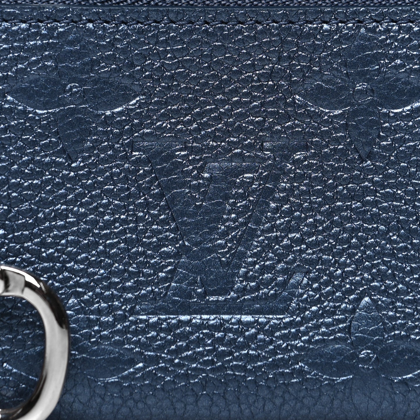 Metallic Empreinte Monogram Giant Key Pouch Navy Nacre