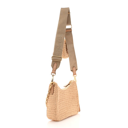 Prada Yarn Raffia Effect Crochet Re-Edition 2005 Shoulder Bag Naturale 3 of 11