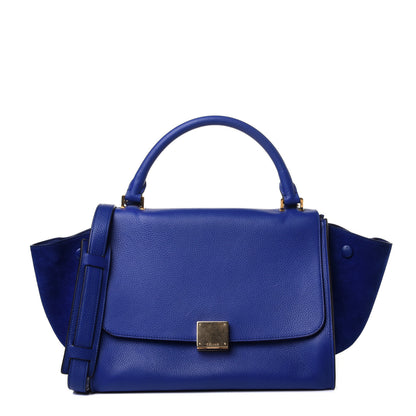 Celine Drummed Calfskin Suede Small Trapeze Indigo 1 of 10
