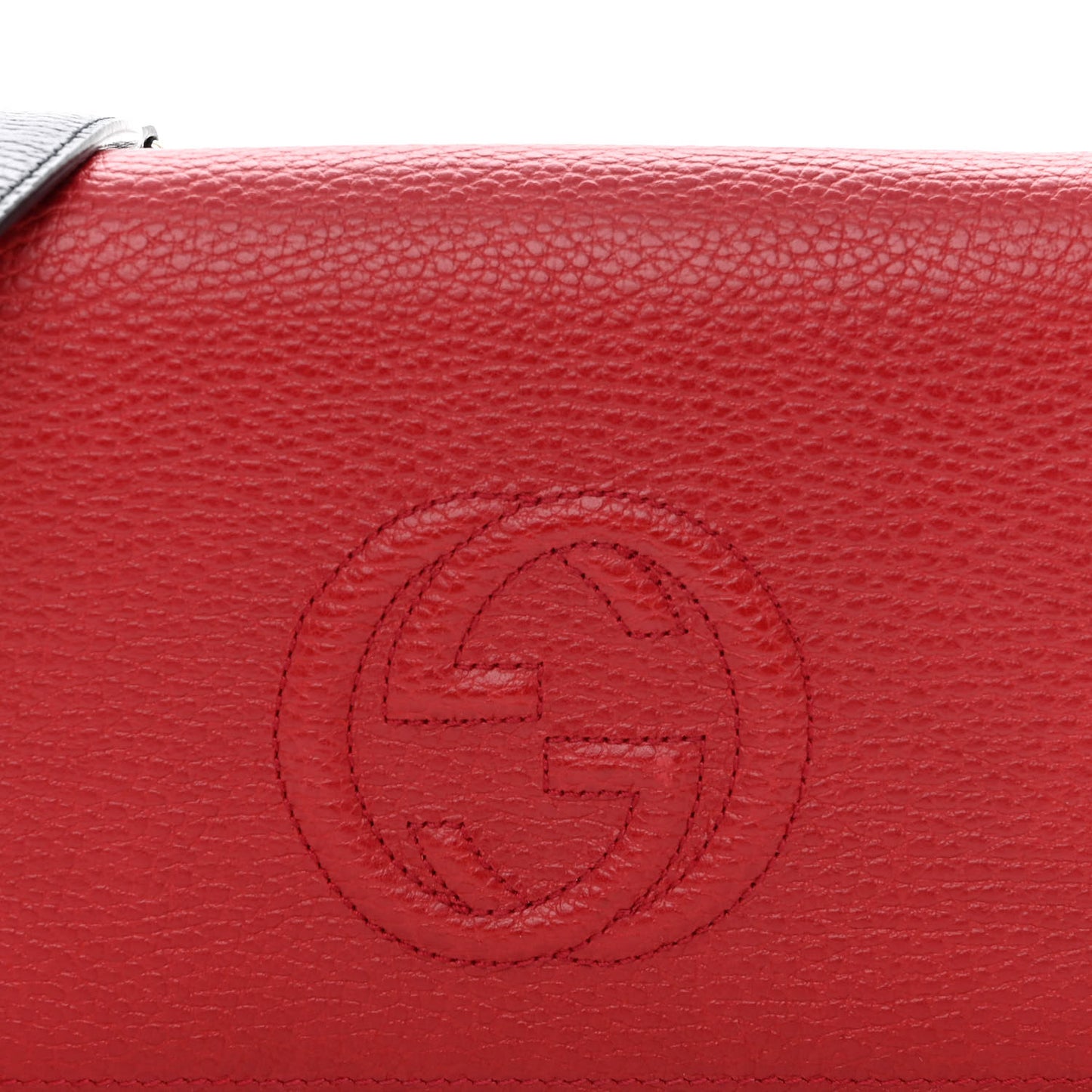 Dollar Calfskin Soho Wallet On Chain Hibiscus Red Mystic White Blue