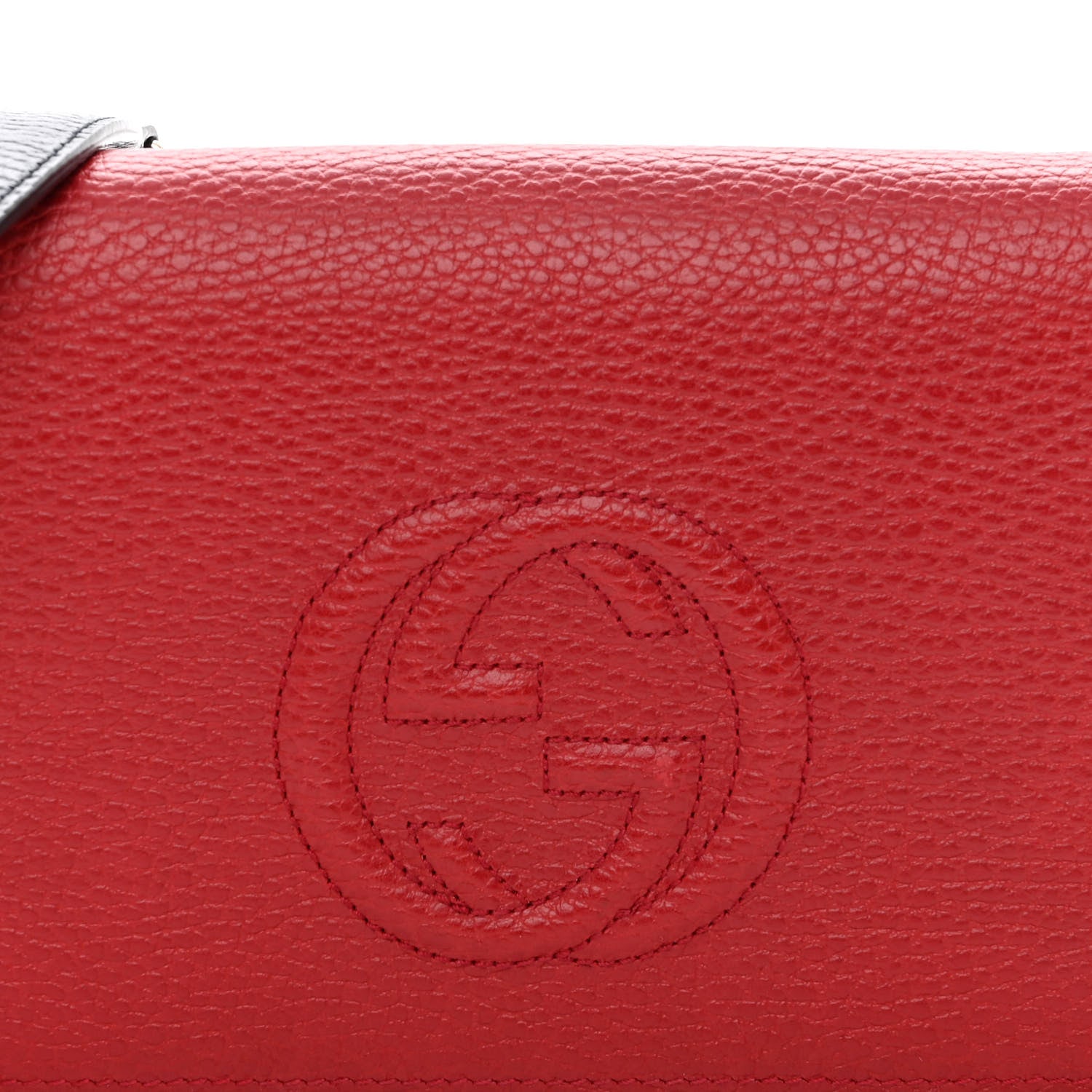 Gucci Dollar Calfskin Soho Wallet On Chain Hibiscus Red Mystic White Blue 7 of 9