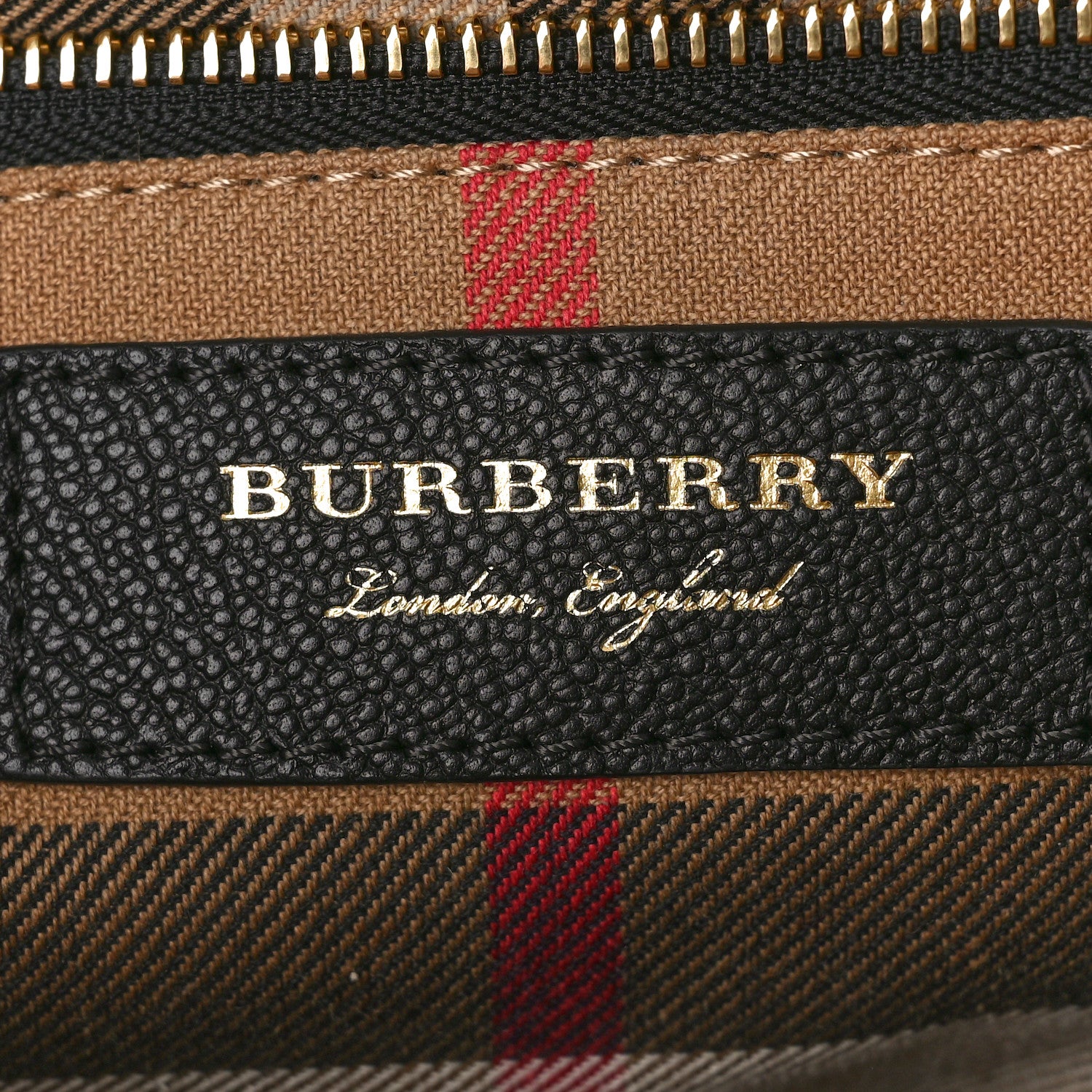Burberry Soft Grain Calfskin Medium Buckle Tote Black 7 of 10