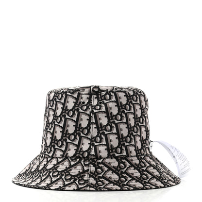 Christian Dior Polyester Cotton Oblique Teddy-D Brim Bucket Hat 57 Black 18 of 23