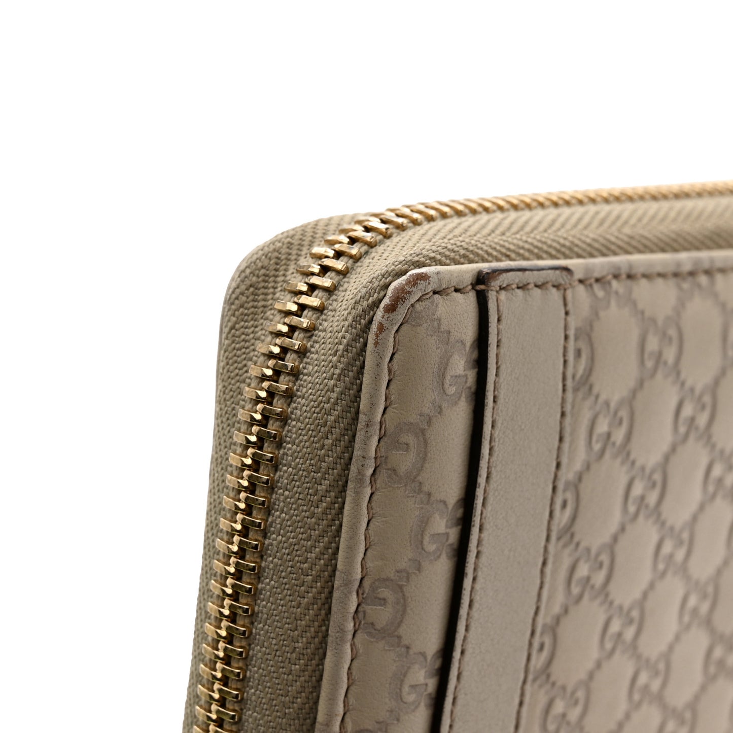 Microguccissima Nice Zip Around Wallet Off White