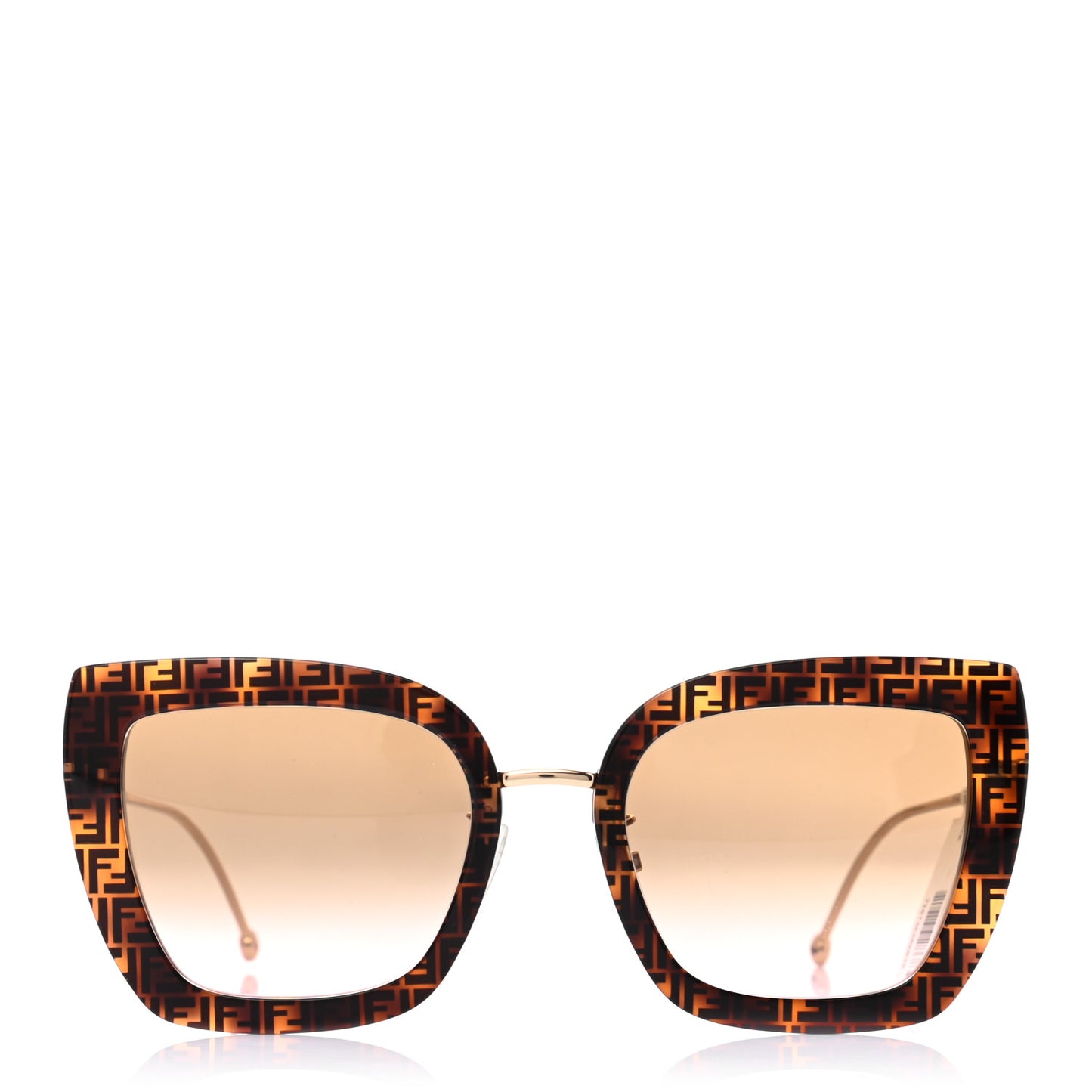 Acetate Metal F is Fendi FF Square Cat Eye Sunglasses FF 0424/F/S Havana