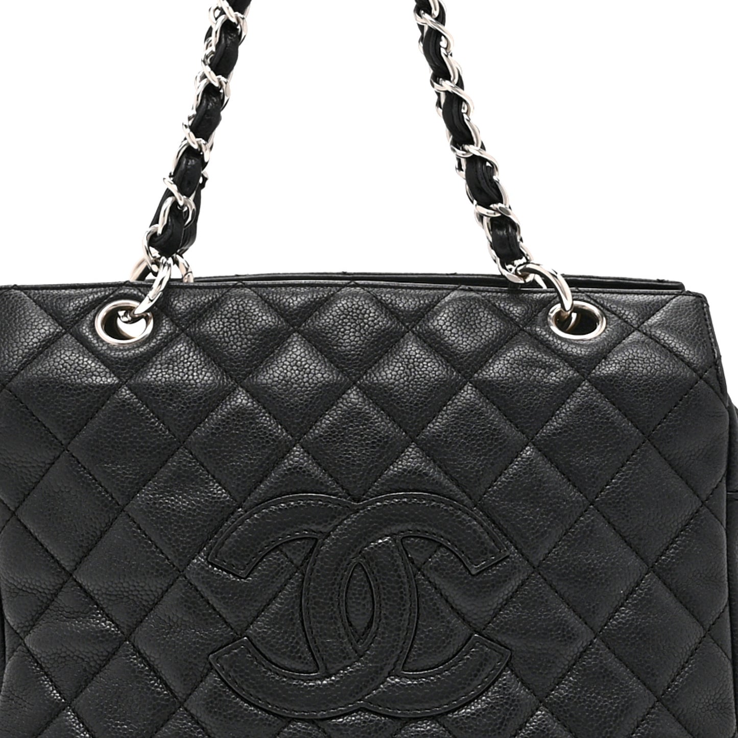 Caviar Quilted Petit Timeless Tote PTT Black