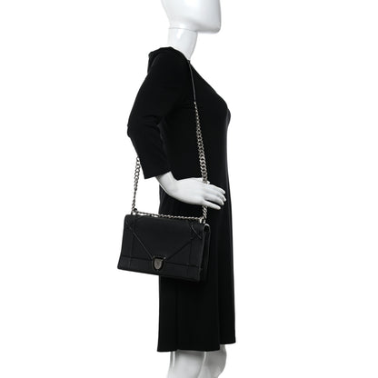 Christian Dior Grained Calfskin Medium Diorama Flap Bag Black 2 of 18