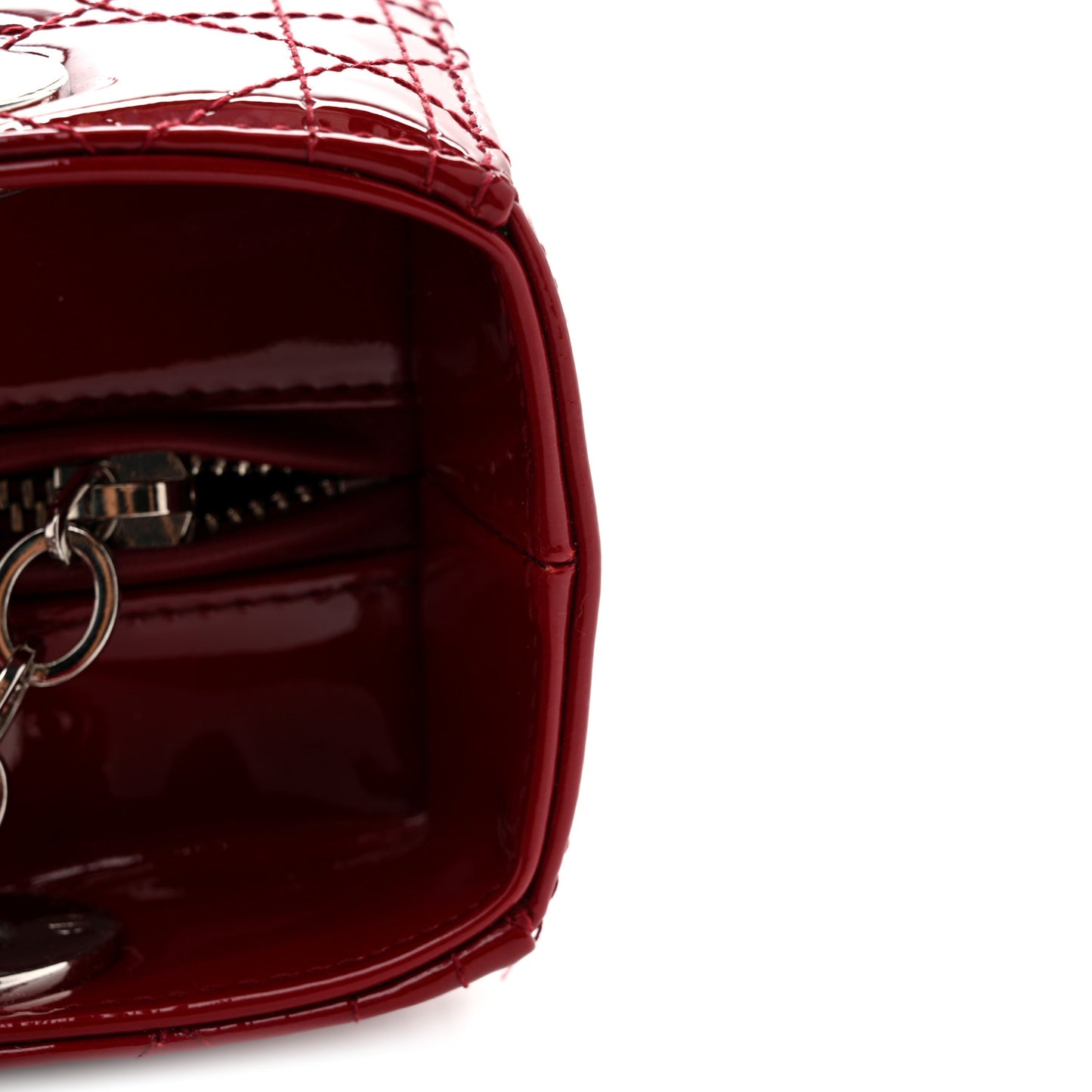 Patent Cannage Medium Lady Dior Red