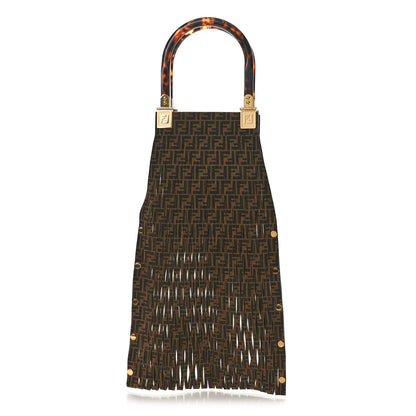 Fendi Suede Plexiglass FF Mesh Fendi Sunny Tote Bag Sigaro Moro 1 of 9