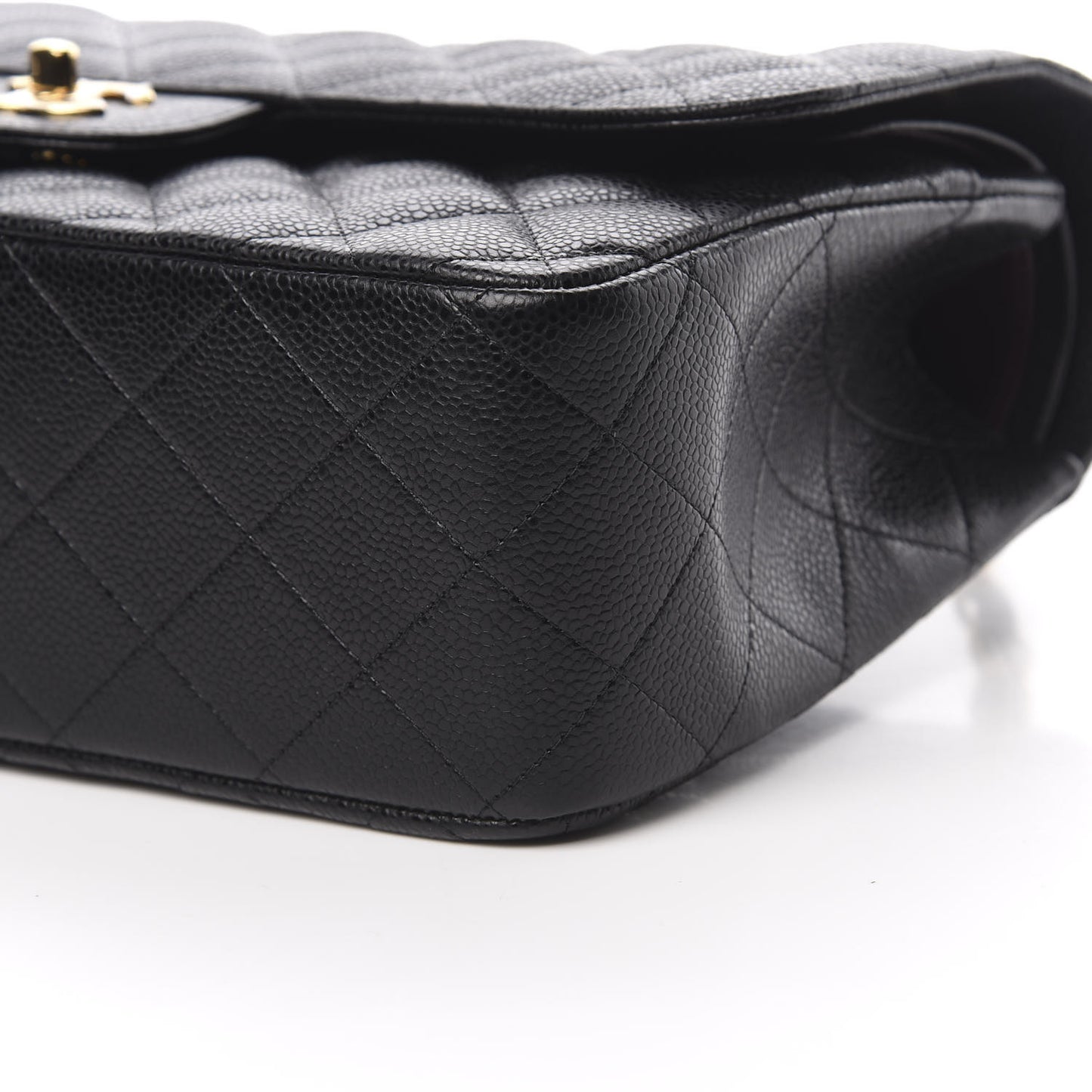 Caviar Quilted Jumbo Double Flap Black