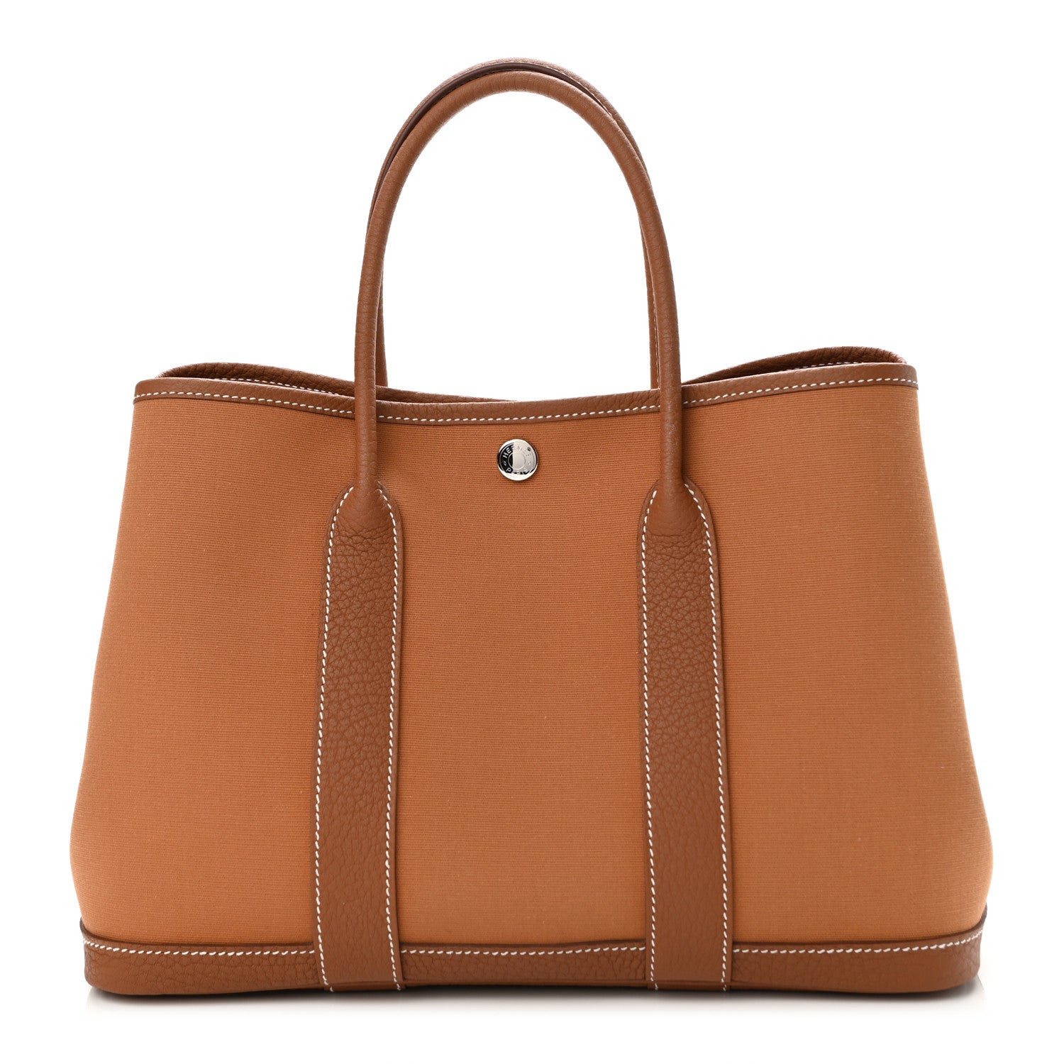 Hermes Toile Militaire Vache Country Verso Garden Party 30 TPM Gold Dune Magnolia 1 of 10