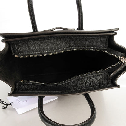 Celine Drummed Calfskin Nano Luggage Black 5 of 7
