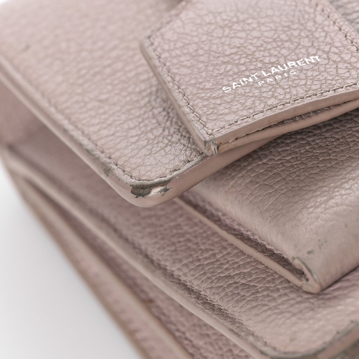 Saint Laurent Grained Calfskin Medium Monogram Marble Pink 11 of 23