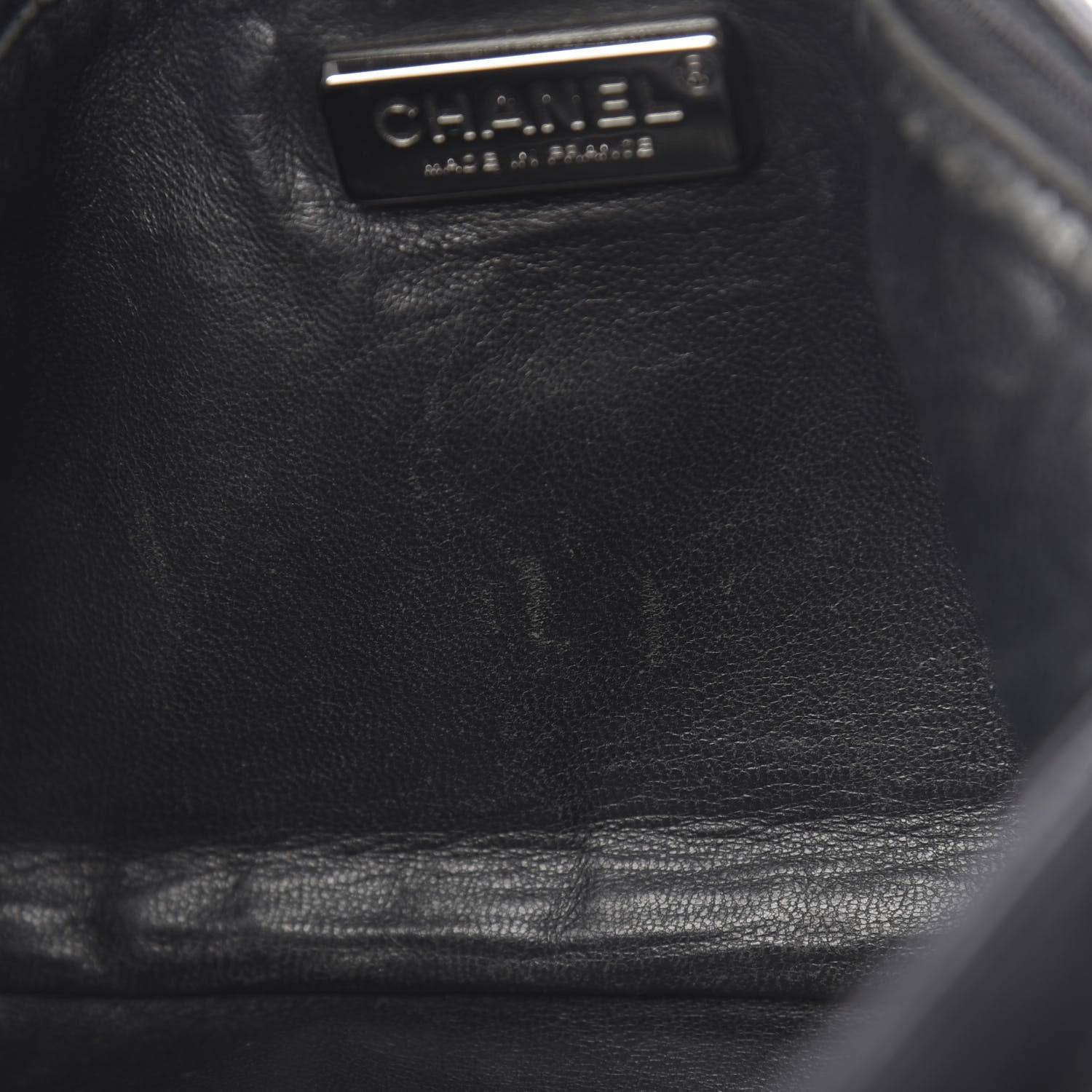 Chanel Metallic Goatskin Luxe Ligne Flap Black 7 of 12