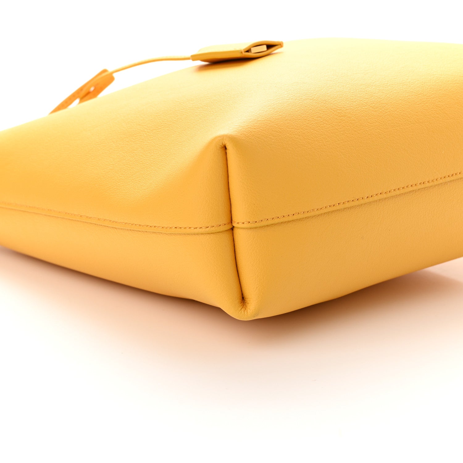 Saint Laurent Calfskin Toy Shopping Tote Yellow 7 of 9