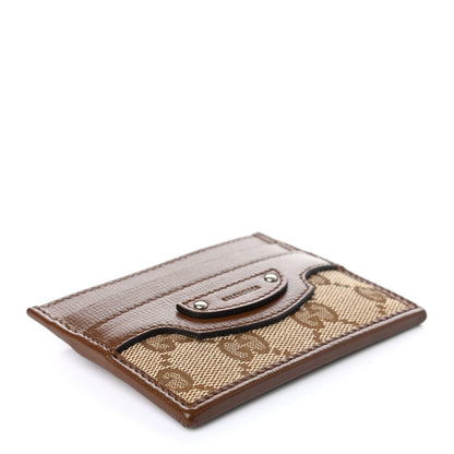 Balenciaga X GUCCI GG Monogram Azalea Calfskin Neo Classic Card Holder Beige Ebony Brown Sugar 4 of 7