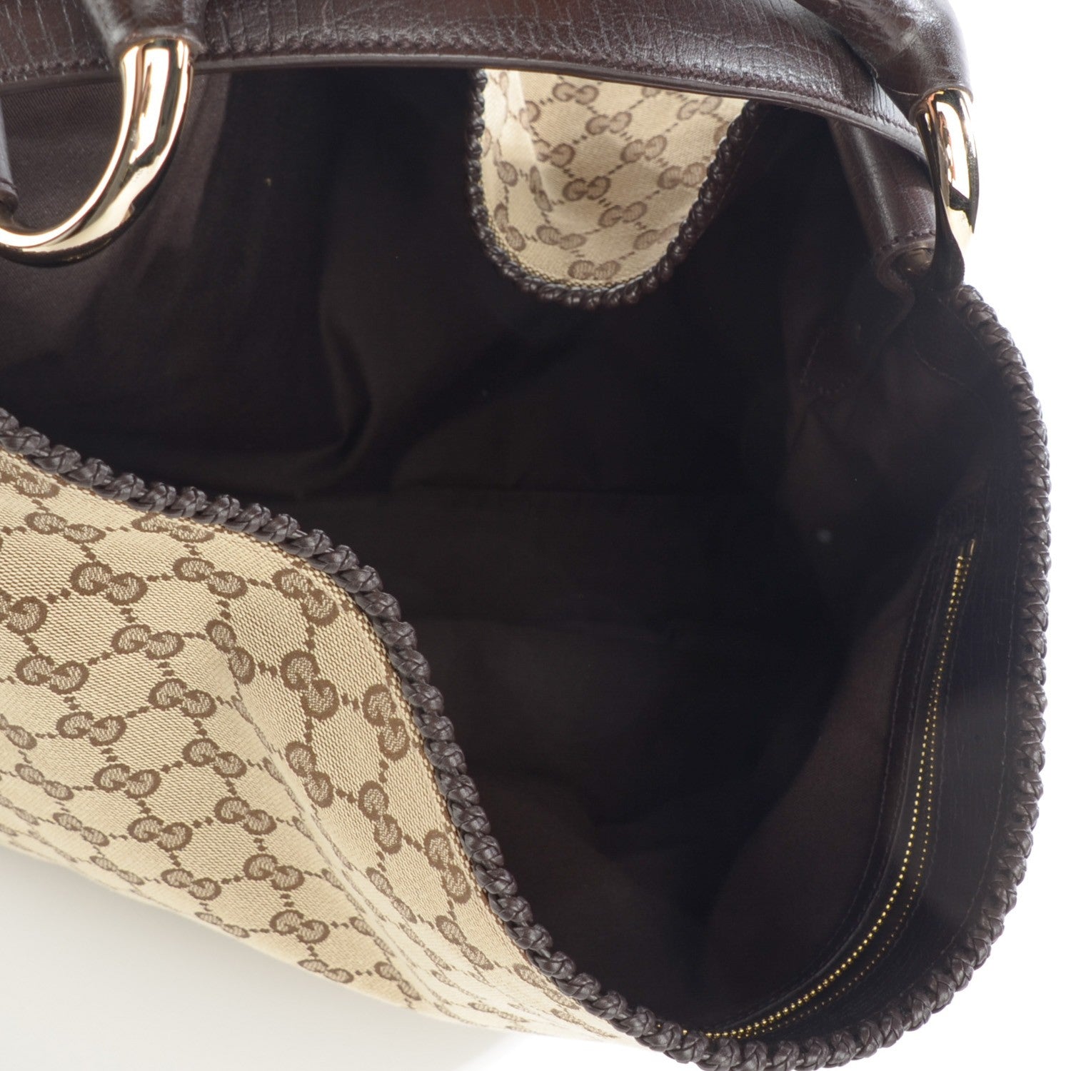 Gucci Monogram Large Horsebit Chain Hobo Dark Brown 5 of 7