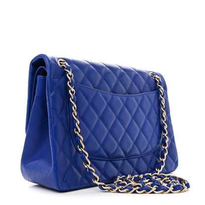 Chanel Lambskin Quilted Jumbo Double Flap Dark Blue 3 of 11