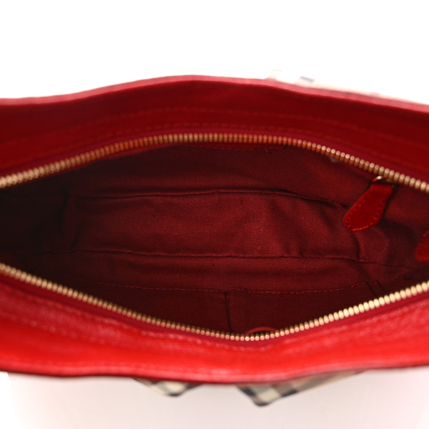 Burberry Haymarket Check Small Hernville Hobo Red 4 of 11