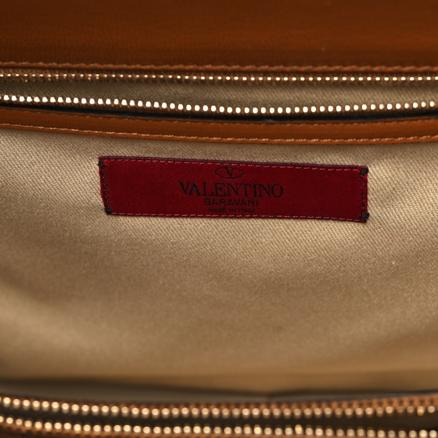 Valentino Garavani Vitello Lace Demetra Satchel Cognac 6 of 11