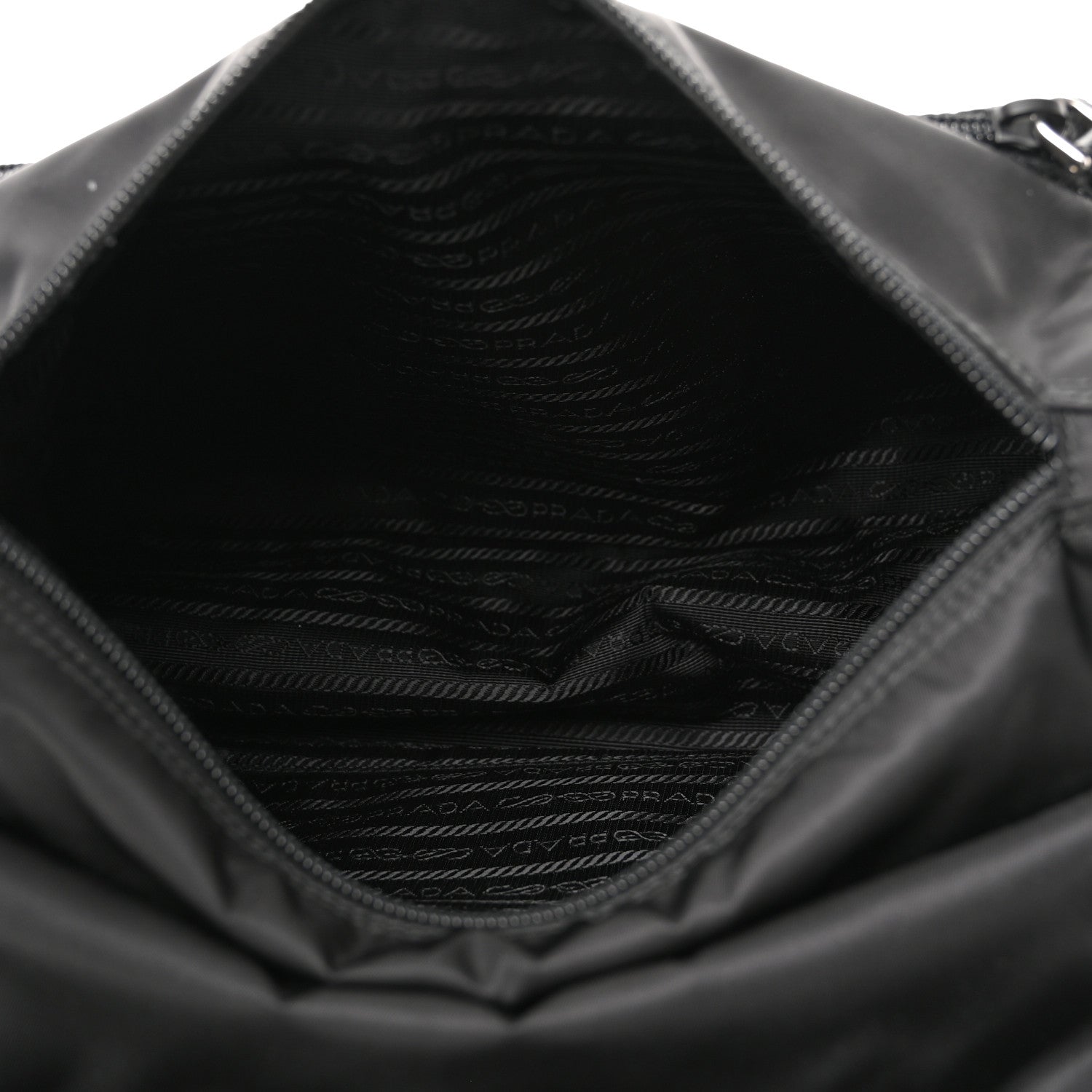 Prada Re-Nylon Vela Saffiano Pocket Double Buckle Messenger Shoulder Bag Black 4 of 8