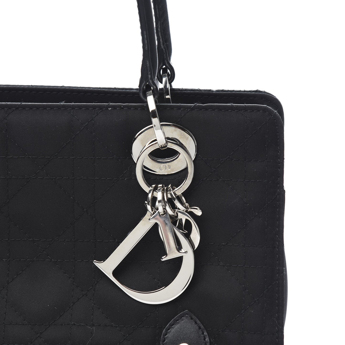 Nylon Cannage Stitched East West Lady Dior Black