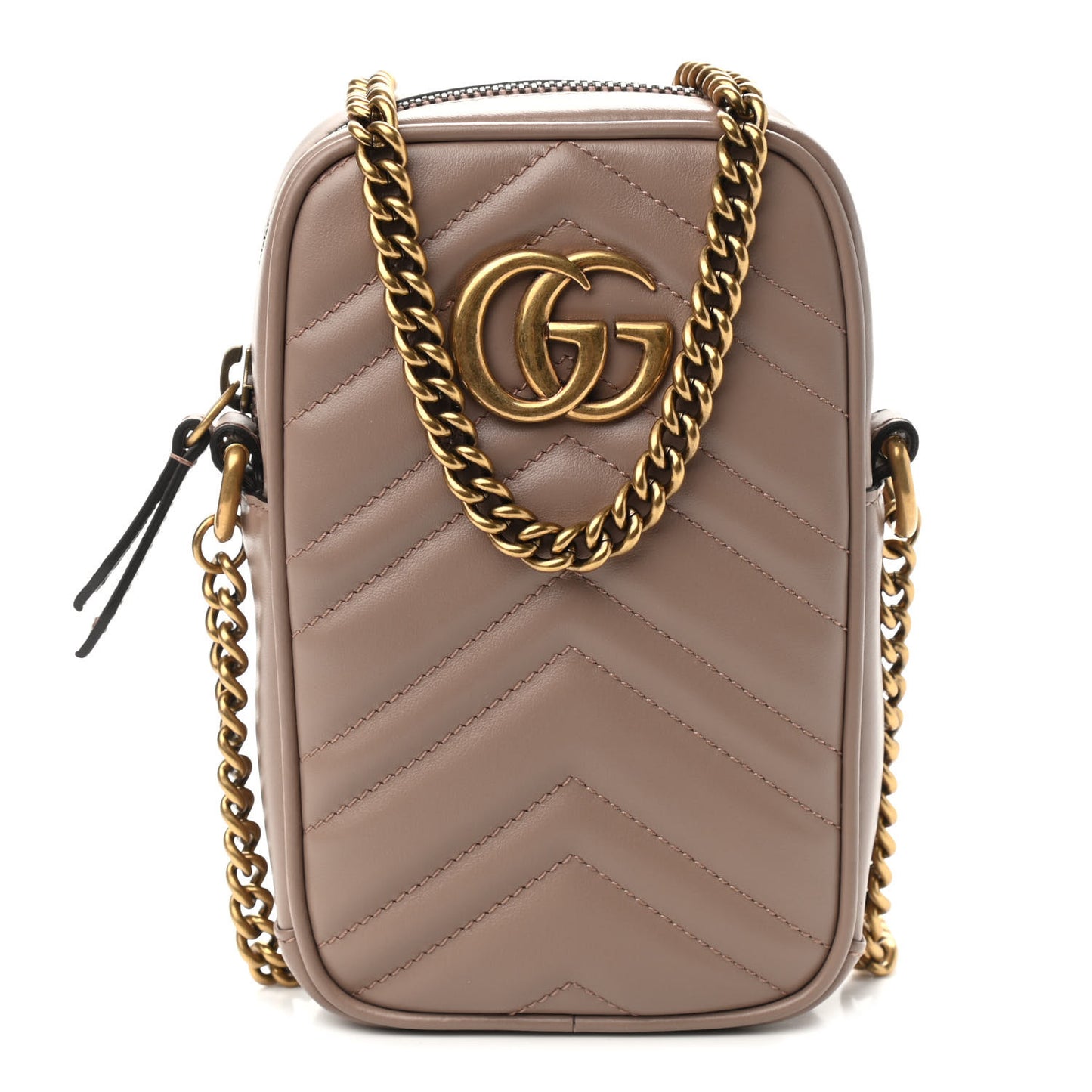 Calfskin Matelasse Mini GG Marmont Crossbody Bag Porcelain Rose
