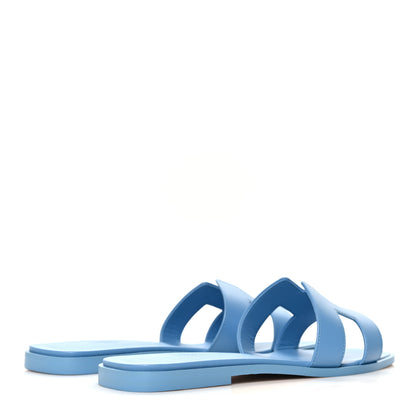 Hermes Box Calfskin Oran Sandals 42 Bleu Cameo 5 of 9