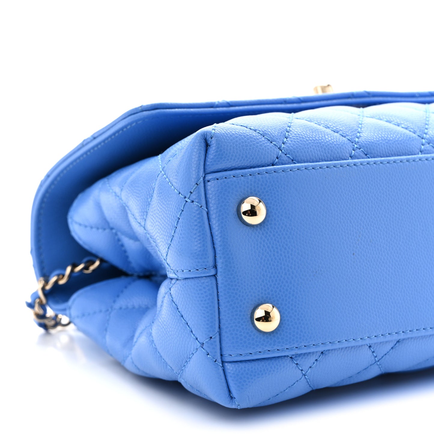 Caviar Quilted Mini Coco Handle Flap Blue