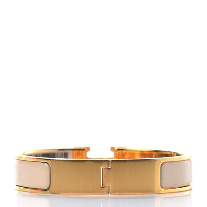 Hermes Enamel Narrow Clic Clac H Bracelet PM Beige Nacre 3 of 4