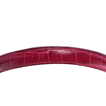 Hermes Shiny Niloticus Crocodile Kelly Sellier 32 Rose Scheherazade 14 of 27