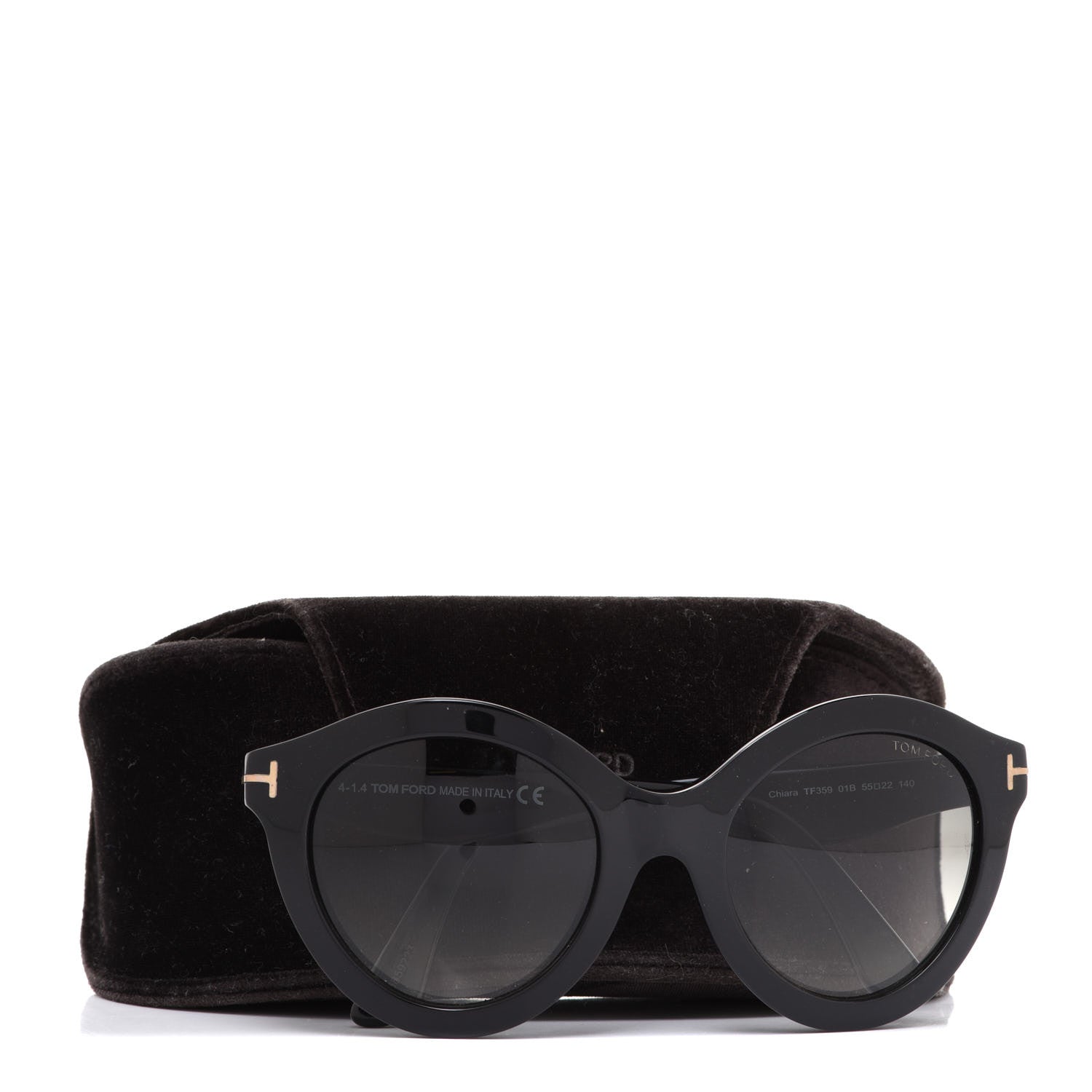 Tom Ford Chiara Round Sunglasses TF359 Black 7 of 7