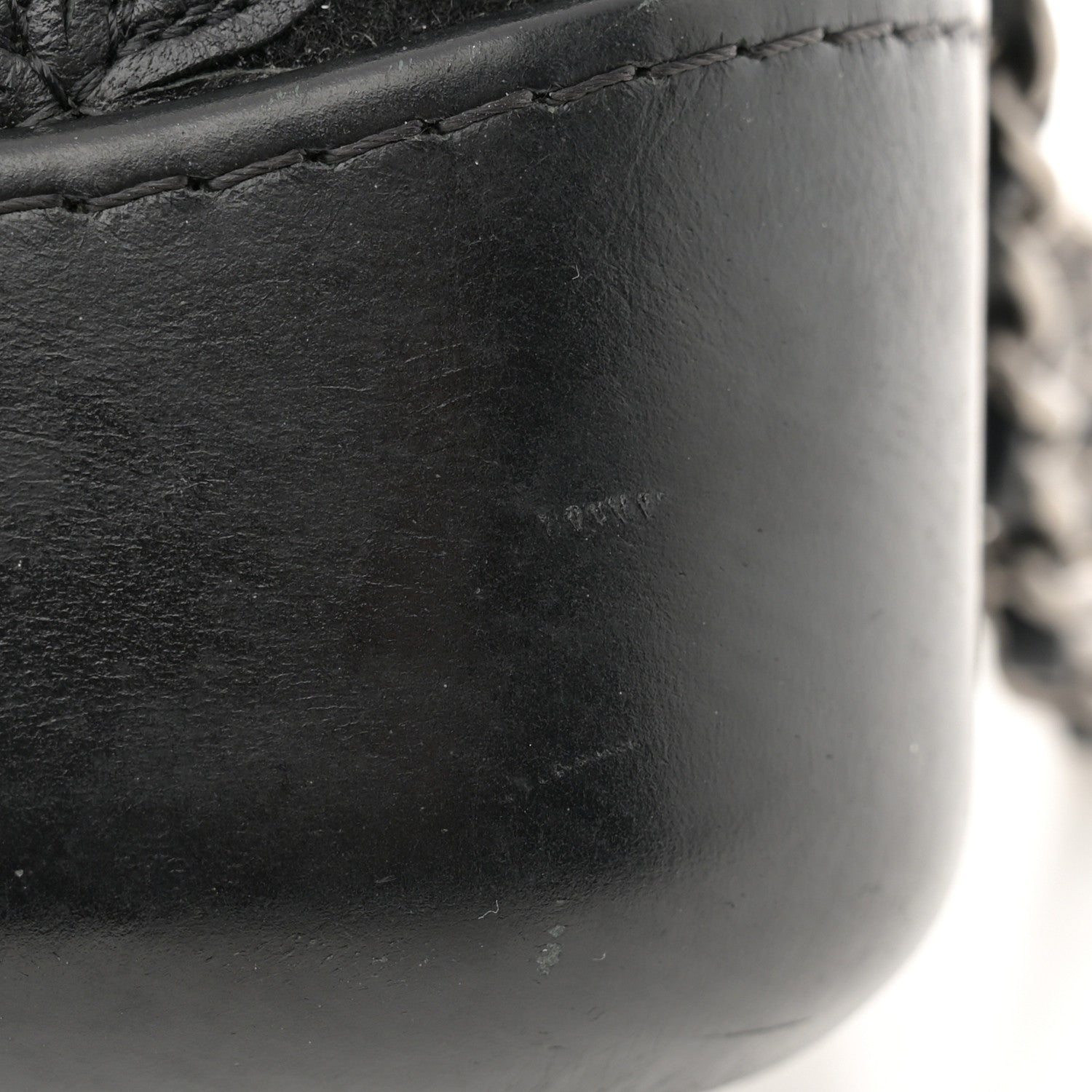 Chanel Calfskin Wool Felt Embossed Small Gabrielle Logo Hobo Black 14 of 14