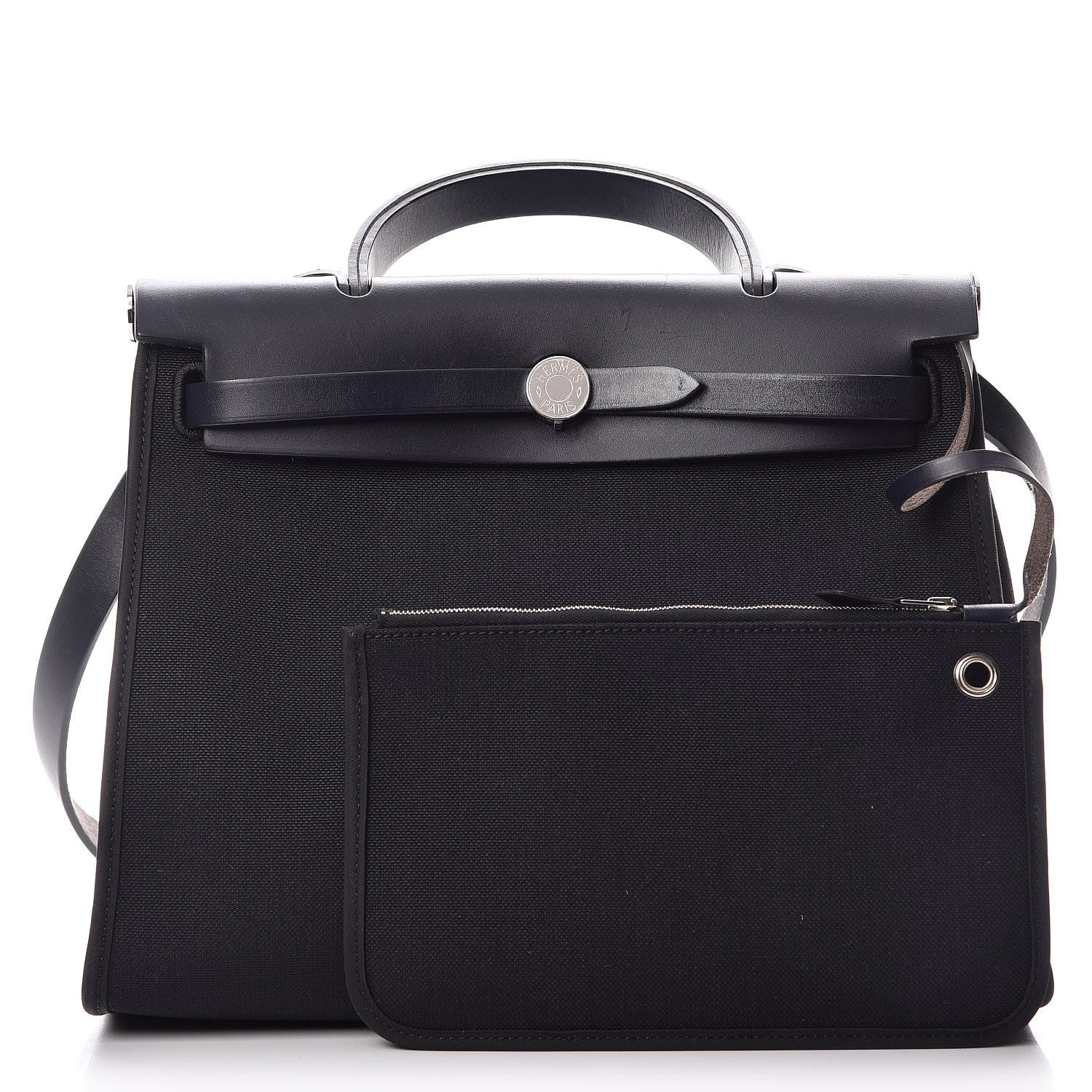 Hermes Toile Barenia Herbag Zip 31 PM Bleu Marine 4 of 15