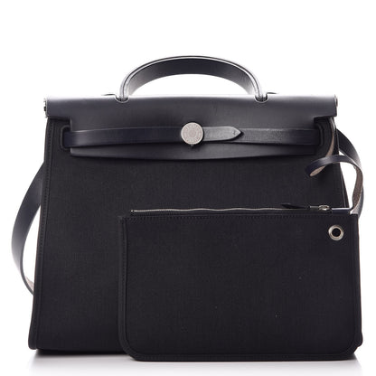 Hermes Toile Barenia Herbag Zip 31 PM Bleu Marine 4 of 15