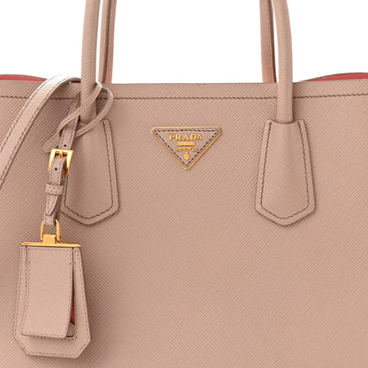 Prada Saffiano Cuir Medium Double Bag Cammeo Rosa 9 of 15