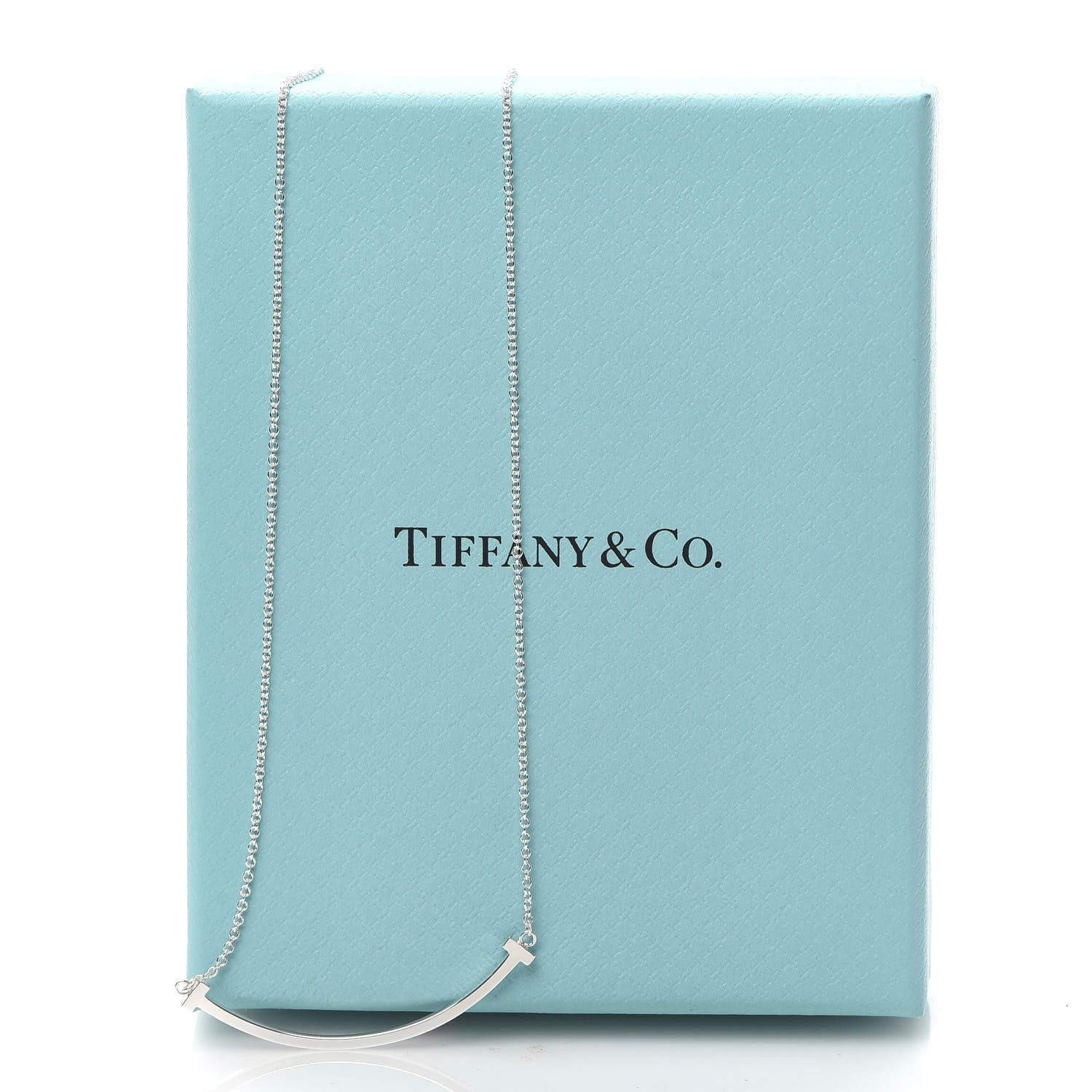 Tiffany Sterling Silver Small T Smile Pendant Necklace 6 of 6