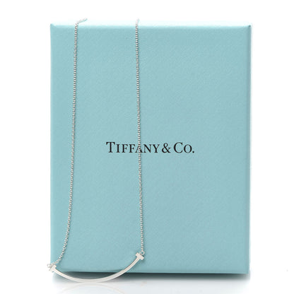 Tiffany Sterling Silver Small T Smile Pendant Necklace 6 of 6