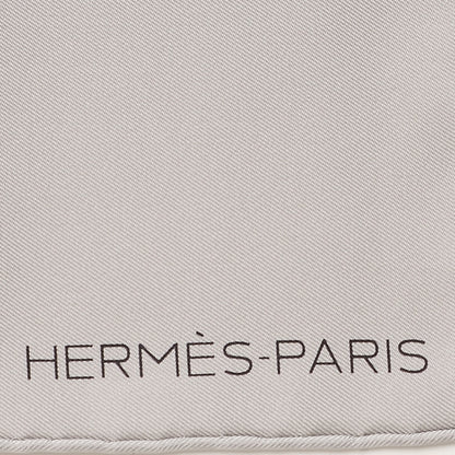 Hermes Silk Maillons De Joel Stein Scarf 90 Gris Perle Orange Vert 4 of 6