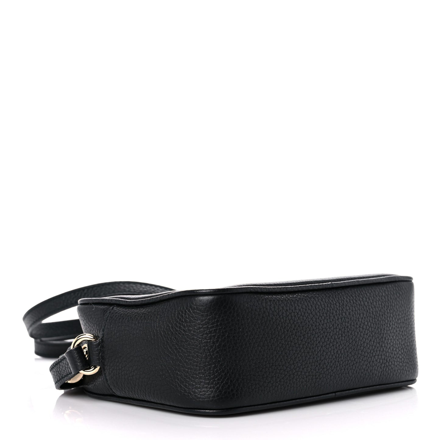 Pebbled Calfskin Small Soho Disco Bag Black