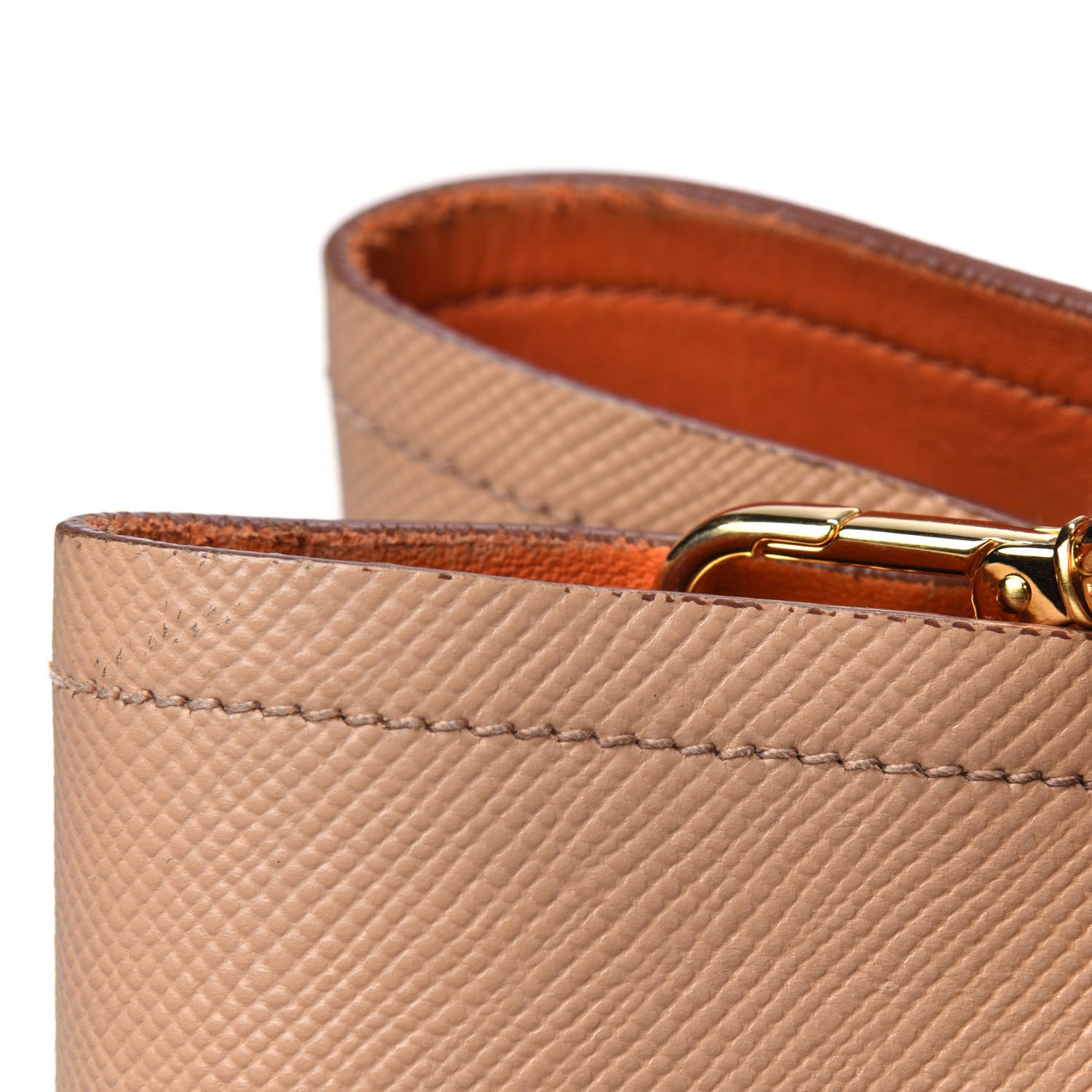 Prada Saffiano Cuir Medium Double Bag Noisette Papaya 38 of 47