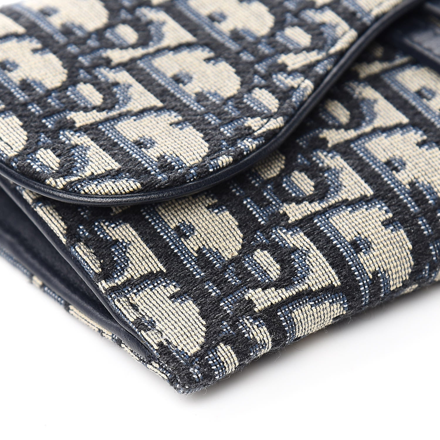 Christian Dior Oblique Saddle Chain Long Wallet Blue 9 of 12