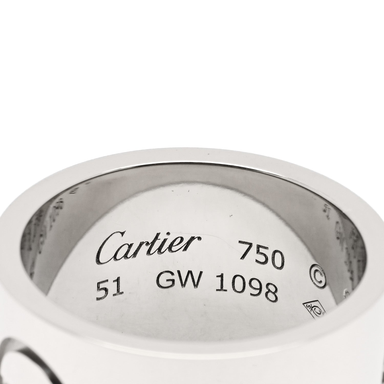Cartier 18K White Gold 11mm LOVE Ring 51 5.75 4 of 4