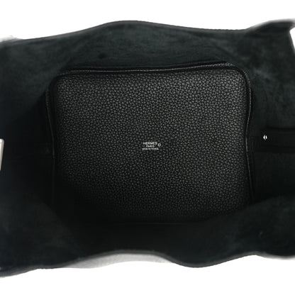 Hermes Taurillon Clemence Matte Alligator Picotin Lock Touch 22 MM Black 5 of 12